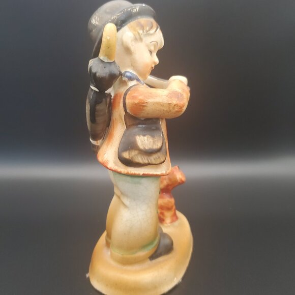 Hummel Style Figurine Fiddler Boy w/ Dog Vintage Japan Collectible Hand Painted - Picture 4 of 6